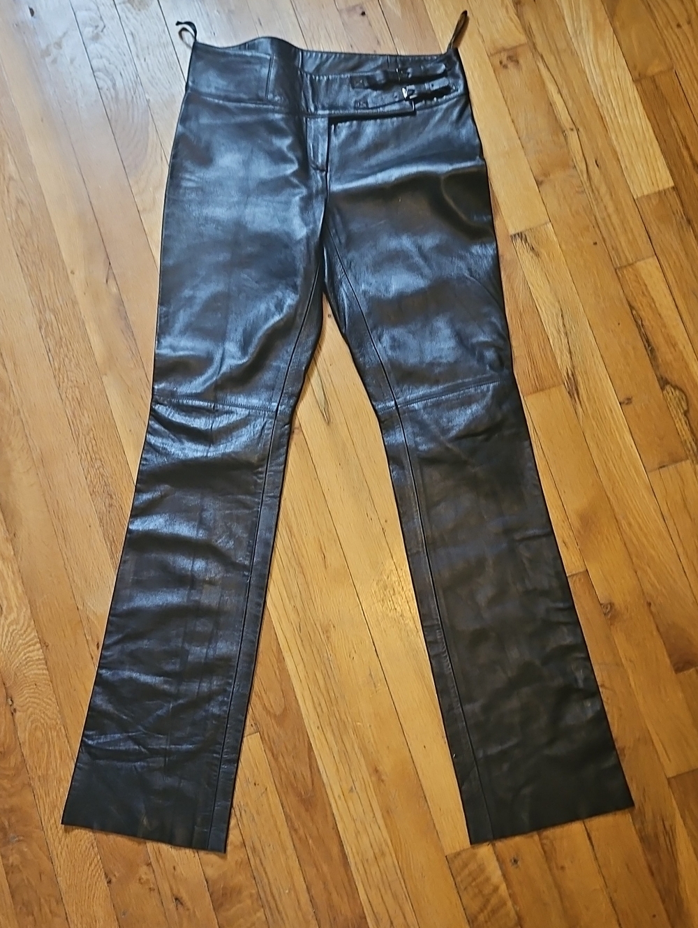 NWT Laundry by Shelli Segal Vintage Y2K 90S Black Lamb Leather Pants